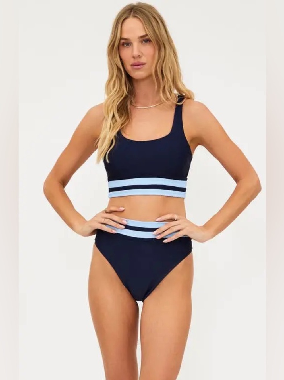 BEACH RIOT Kaida Colorblock Bikini Top, Size Large, $108
